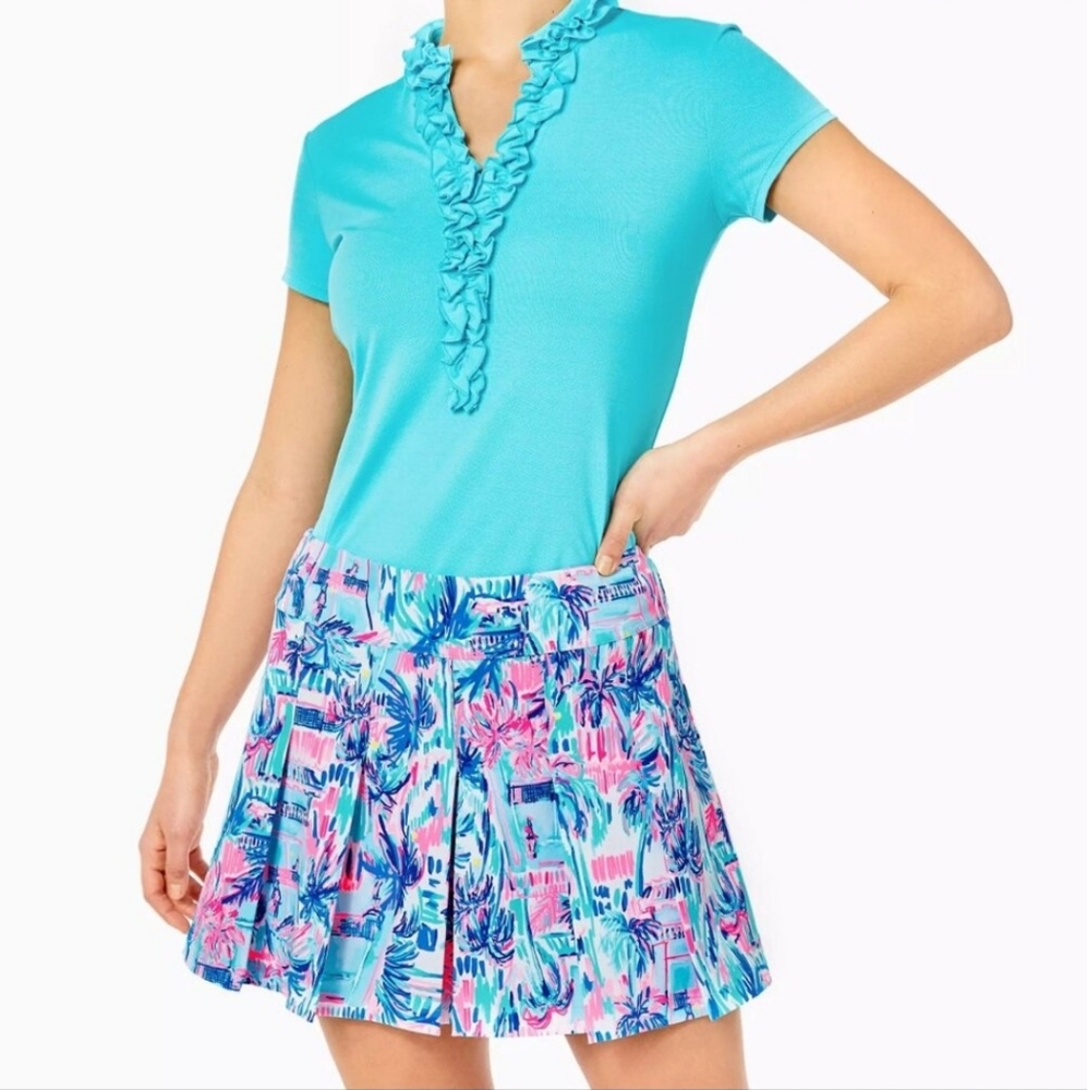 Lilly Pulitzer Frazer Shorts Skort Luxletic Ravello Blue Perfect Match 14
